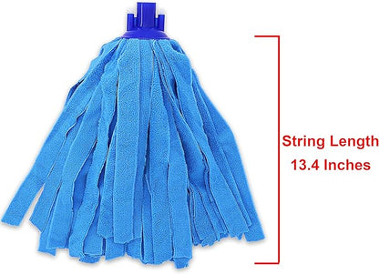 EaseYourDay 6 PCS Blue Microfiber Mop Replacement Compatible with All Standard US Threading Pole &0.8" Diameter Mop Handle