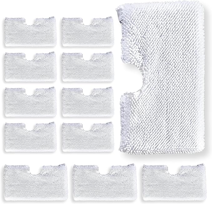 F Flammi 12 Pack Steam Mop Pads Replacement for Shark S3501 S3601 S3801 S3901 S2902 S3550 S3450 SE450, Reusable Washable Microfiber Pads for Shark Steam Pocket Mop, Double-Sided Cleaning Cloths