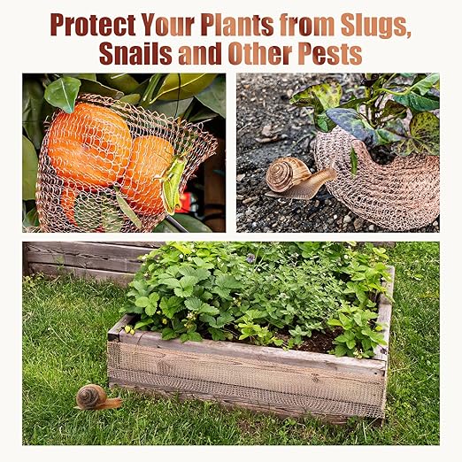 3rd Gen Copper Mesh Rodent Control Kit, 100% Pure Copper Wool for Slugs Snail Pest Bird Mice Rat Control, 2 Rolls Mesh Roll Wrap Wire with Scissors