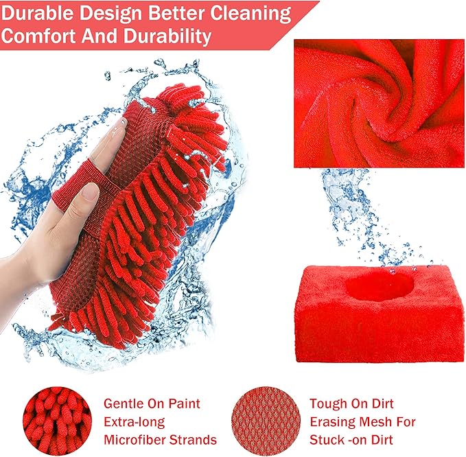 LIANXIN Car Wash Kit -Car Cleaning Kit Cars Washs Foam Gun Microfiber Sponge Cars Washing Kits Tire BrushTowels Complete Large Washs Mitt
