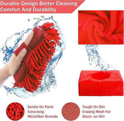 LIANXIN Car Wash Kit - Car Cleaning Kit,Car Wash Kit with Foam Gun, Microfiber Sponge and Towels,Tire Brush, Collapsible Bucket,Car Wash Foam Gun