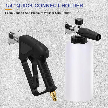 succulentlovers Foam Cannon Holder, Pressure Washer Holder, 1/4" Quick Connect Automatic Foam Cannon Mount, Stainless Steel Pressure Washer Nozzle Tip Holder for Foam Accessories Tools Holder