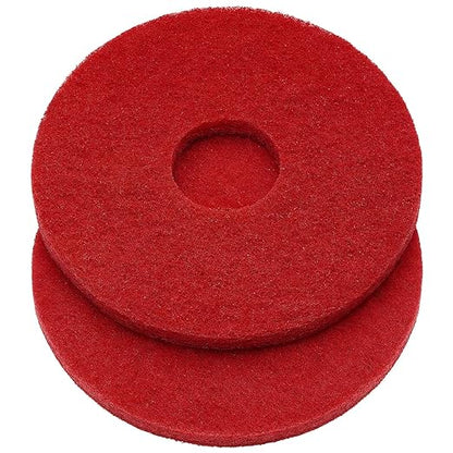 Teenyyou 2 Pcs 12" Red Scrubbing Pads Commercial Cleaning Orbiter Pads-Maintenance Non Woven for Floor Buffer Machine