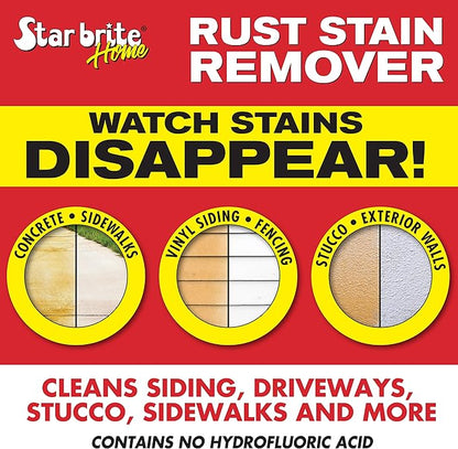 STAR BRITE Rust Stain Remover – Ready-to-Use Formula for Hard Water & Rust Stains on Siding, Concrete, Driveways & More - 128 OZ Gallon (050201)