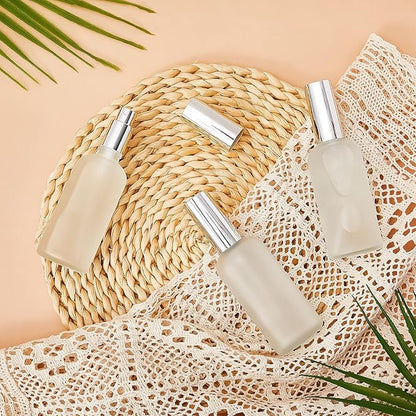 Tessco for you 20 Pcs Glass Spray Bottles Empty Perfume Atomizer Refillable Clear Decorative Empty Bottles with Fine Mist Sprayer Pump for Face Body Travel (Silver,3.4 oz)
