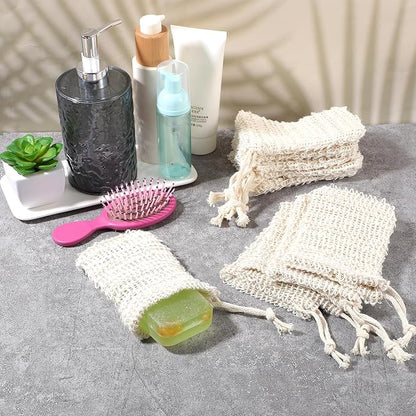 Molain Soap Bag, 50 Pack Natural Sisal Soap Saver, Bar Soaps Pouch for Exfoliating, Foaming, and Drying Soaps Bars