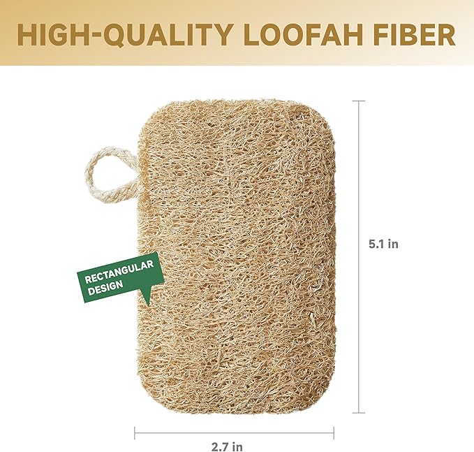 Natural Loofah Dish Sponges 3 Pack | Biodegradable & Eco Friendly Kitchen Sponges for Washing Dishes | Heavy-Duty Dishwashing Sponge | MossyWisp (3)