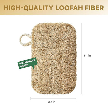 Natural Loofah Dish Sponges 3 Pack | Biodegradable & Eco Friendly Kitchen Sponges for Washing Dishes | Heavy-Duty Dishwashing Sponge | MossyWisp (3)