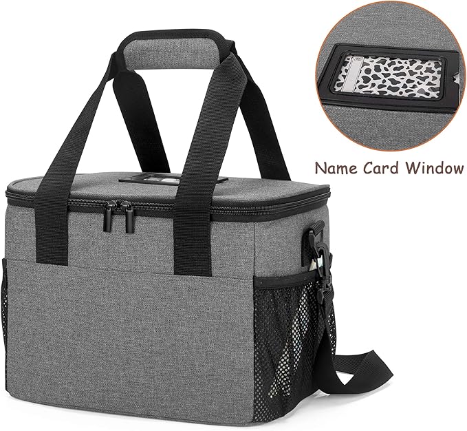 Trunab Reusable 6 Cups Drink Carrier for Delivery Insulated Drink Caddy with Handle and Shoulder Strap, Adjustable Dividers, Beverages Carrier Tote Bag, for Daily Life Takeout, Outdoors, Travel