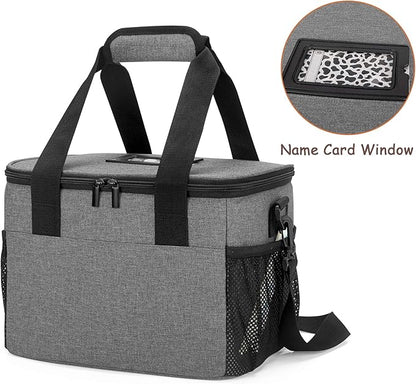 Trunab Reusable 6 Cups Drink Carrier for Delivery Insulated Drink Caddy with Handle and Shoulder Strap, Adjustable Dividers, Beverages Carrier Tote Bag, for Daily Life Takeout, Outdoors, Travel