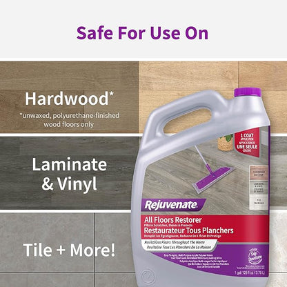 Rejuvenate All Floors Restorer Fills Scratches, Shines And Protects All Floor Types, Including Hardwood, Laminate, Vinyl And Tile, 1 Gallon, 2 Pack