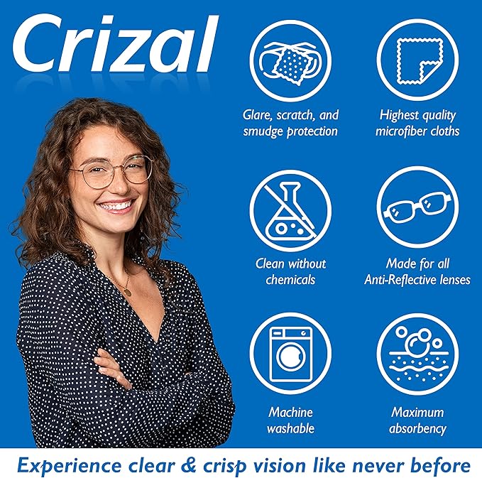 Crizal Eyeglass Lens Cleaning Kit – 1 Pack (2oz Spray + Microfiber Cloth) – Designed & Tested for AR-Coated Lenses – Complete Lens Care System