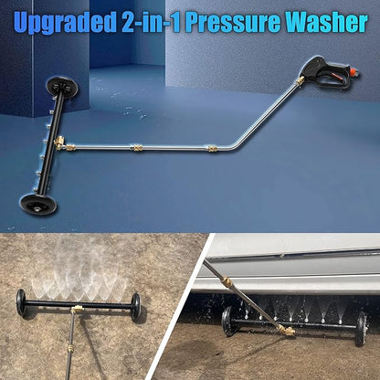 Tool Daily Dual-Function Undercarriage Cleaner 24 Inch, Water Broom for Pressure Washer with 7 Nozzles, Undercarriage Pressure Washer Attachment with 3 Extension Wands, 4000 PSI