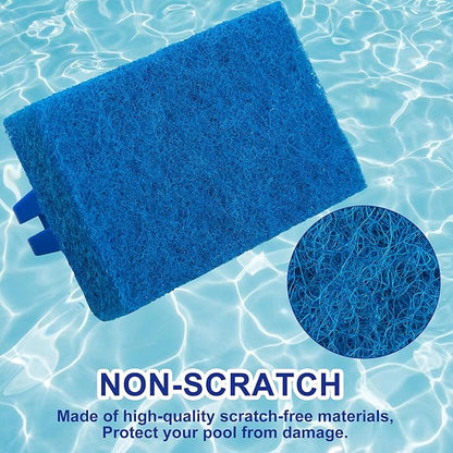 3 Pack Hand-Held Pool Scrub Brush Pool Cleaning Sponge Scrubber Brush Replaceable Scrubbing Scouring Sponge Pad for Swimming Pools Shower Tile Step Corner Liners Walls Sink Spas Tubs Kitchen Bathroom