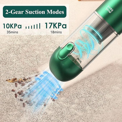 Minthouz Car Vacuum Portable Cordless 17000Pa - 120W Handheld Vacuum Rechargeable with Blower, Ultra Lightweight Mini Vacuum Cleaner with 2 Filters for Car Home Pet Office Keyboard