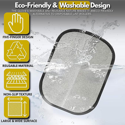 Pet Hair Removal Gloves for Cats & Dogs – 2 Gloves, 2 Hangers & 1 Comb, Double-Sided Reusable Electrostatic Mitts for Couch, Carpet & Car Seat