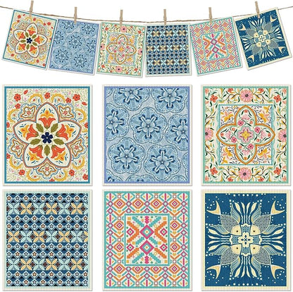 6 Packs Swedish Paper Cloths for Kitchen, Reusable Paper Towels Washable Dish Rags, Highly Absorbent Kitchen Towels Quick Drying Swedish Sponge Cleaning Dish Cloths (Fish Ornamentation)