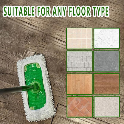 Reusable Microfiber Mop Pads Washable Wet Pads Compatible with Refills for Swiffer Sweeper Wet & Dry Sweeping Cloths Mop Head Replacement for Household Cleaning