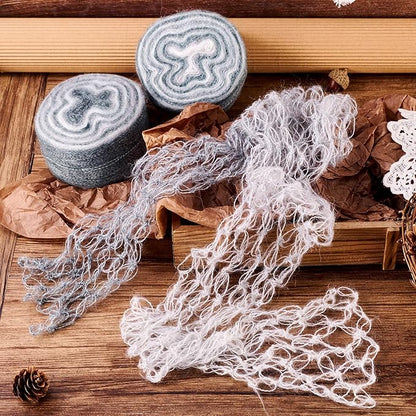 2 Roll Mohair Wool Yarn Soft for Crocheting Knitting Hand Washable Long Wool Yarn DIY Scarf Crochet Thread for Clothes Hats Sweater Scarf Craft Projects (Gray)
