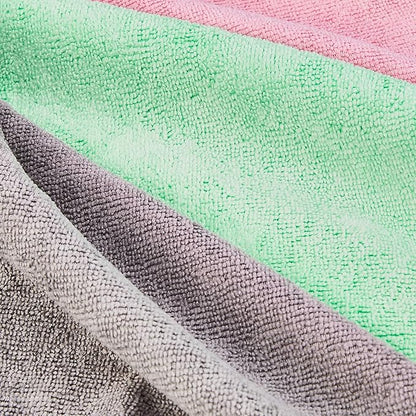 Amazon Basics Microfiber Cleaning Cloths, Ultra Absorbent, Scratch Free, Non-Abrasive, Reusable and Washable, All-Purpose, Car Detailing, 16" x 12", Green/Gray/Pink, 36-Pack