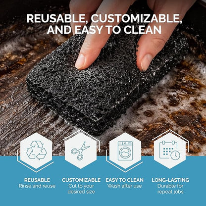 Tile Doctor High-Abrasion Extra Heavy-Duty Scrub Pads 48-Pack YL-F71L-VH3B, Gas Grill, Charcoal Grill, and Blackstone Griddle Scouring Pad, Ideal Dish Scrubber, Shower Scrubber, and Cleaning Sponge