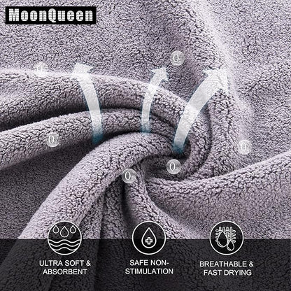 MOONQUEEN Ultra Soft Premium Washcloths Set - 12 x 12 inches - 24 Pack - Quick Drying - Highly Absorbent Coral Velvet Bathroom Wash Clothes - Use as Bath, Spa, Facial, Fingertip Towel (Light Grey)