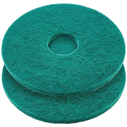 Teenyyou 2 Pcs 12" Green Scrubbing Pads Commercial Cleaning Orbiter Pads-Maintenance Non Woven for Floor Buffer Machine