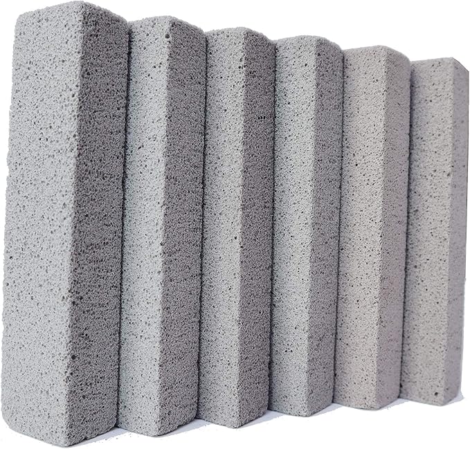 KEOKAY Pumice Stone for Toilet Cleaning, Powerfully Cleans Hard Water Rings and Stains, Suitable for Stains On Toilets, Bathtubs, Tiles, Swimming Pools and Stainless Steel Sinks 6 Packs