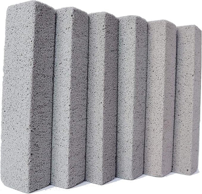 KEOKAY Pumice Stone for Toilet Cleaning, Powerfully Cleans Hard Water Rings and Stains, Suitable for Stains On Toilets, Bathtubs, Tiles, Swimming Pools and Stainless Steel Sinks 6 Packs