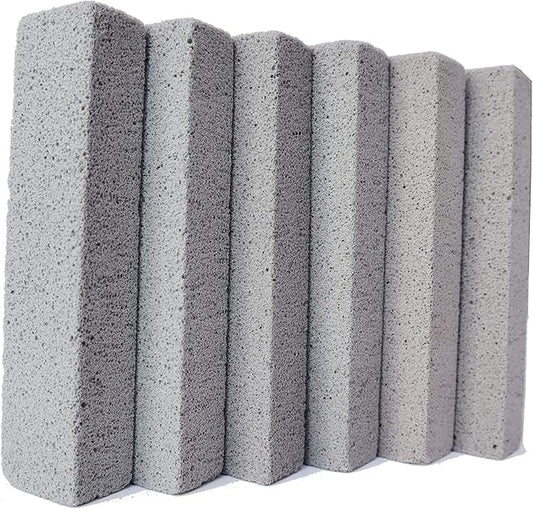 KEOKAY Pumice Stone for Toilet Cleaning, Powerfully Cleans Hard Water Rings and Stains, Suitable for Stains On Toilets, Bathtubs, Tiles, Swimming Pools and Stainless Steel Sinks 6 Packs
