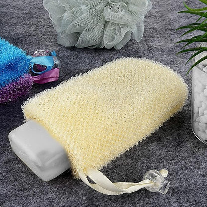 Linkidea Exfoliating Mesh Soap Bag, Nylon Bar Soap Saver Pouch with Drawstring, Exfoliator Body Scrubber Soap Pocket Holder for Bath Shower (3 Pcs)