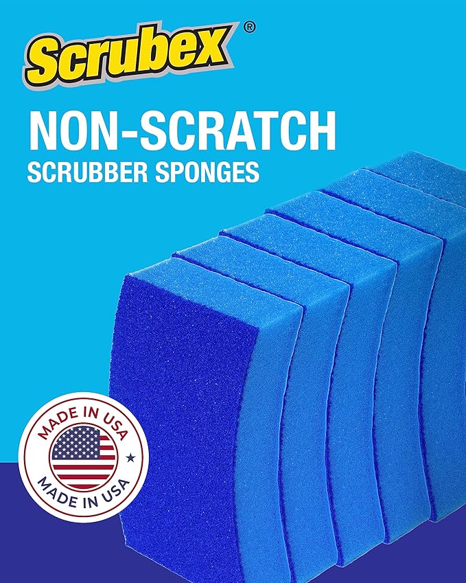 Non-Scratch Odor Resistant Scrub Sponge, Multi-Purpose Sponge for Kitchen and Household, Safe for Non-Stick Cookware (24 sponges)