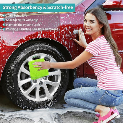 Microfiber Cleaning Cloth, 12 Pack Cleaning Rags, 12" x 12" Microfiber Towel, Lint Free Non-Abrasive Dusting Cloth, Microfiber Towels for Cars Kitchen Garage House Office