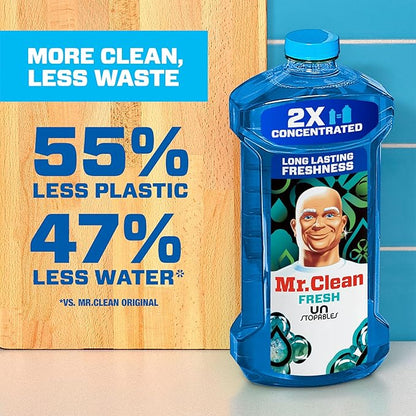 Mr. Clean 2X Concentrated Multi Surface Cleaner with Unstopables Fresh Scent 41 fl oz (Pack of 4)