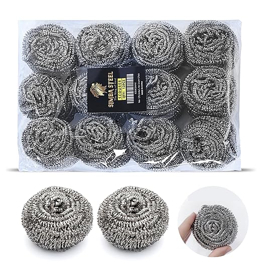 Wool Assortment for Cleaning – 0000 Grade Fine to Coarse Steel Wool Pads & Rolls, Multiple Pack Sizes and Length Options (12 Pcs Scourer)