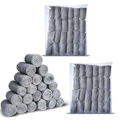 Wool Assortment for Cleaning & Mice Control – 0000 Grade Fine to Coarse Steel Wool Pads & Rolls, Multiple Pack Sizes and Length Options (48 Pcs #0000)