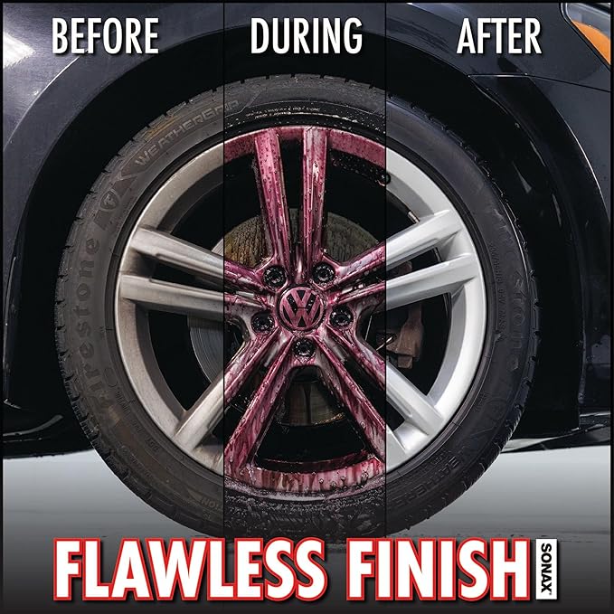 SONAX Wheel Cleaner Full Effect (230200) | Non-Acid Rim Cleaner | Color Changing Wheel Cleaner | Brake Dust Cleaner | Non-Acid Iron Remover | (500 ml or 16.9 fl. oz.)