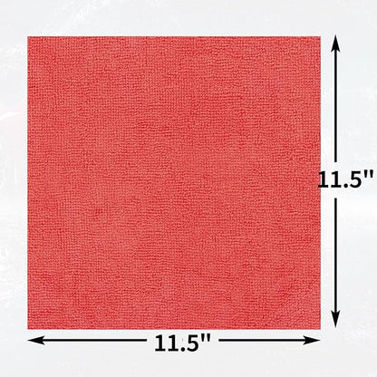 Shop Towels Rags, 100 Pack Microfiber Cleaning Cloth Bulk Absorbent Detailing Rags, Lint-Free Microfiber Towels for Cars, Mechanic, Shop, Garage & Housekeeping 11.5"*11.5" Red