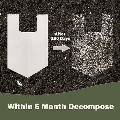 5 Gallon Compostable Handle Trash Bags Compost Food Scrap Waste Bags with US BPI ASTM D6400 and Europe OK Compost Home Certified Christmas Gift 50 Couts