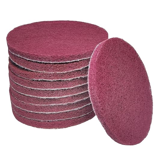 Tonmp 10 PCS 5 Inch 400 Grits Multipurpose Scrubber Scouring Pads Flocking Scuff Pads -Hoop and Loop Scuff Pads Conditioning Discs Polishing Pad for Furniture Automotive Cleaning, Rust Removal