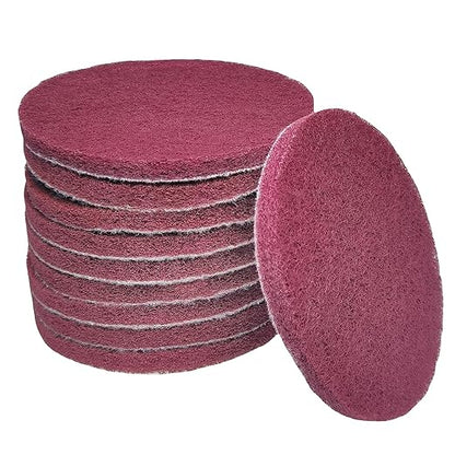 Tonmp 10 PCS 5 Inch 400 Grits Multipurpose Scrubber Scouring Pads Flocking Scuff Pads -Hoop and Loop Scuff Pads Conditioning Discs Polishing Pad for Furniture Automotive Cleaning, Rust Removal