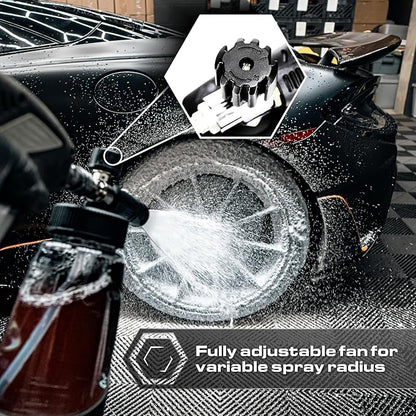 BLACKLINE® ULTRA Series Foam Cannon 3.0, Adjustable Snow Foam Lance for Pressure Washer, Heavy-Duty Car Wash Foam Cannon with 1/4" Quick Connect, Wide Mouth Bottle, High-Output Thick Foam Spray