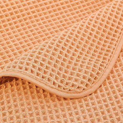 POLYTE 430 GSM Microfiber Oversize Quick Dry Lint Free Bath Towel, 60 x 30 in, 4 Pack (Waffle Weave)