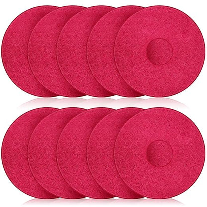 Teenyyou 10 Pcs 12" Cleaning Orbiter Pads Commercial Floor Buffer Pads Hardwood Floor Maintenance Scrubber Polisher Cleaning and Stripping for Orbiter Machine (Red)