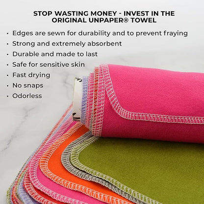 Marley's Monsters UNpaper Towels - 12 Count roll, Reusable Paper Towels Cotton, Tree Free (Desert Rose)