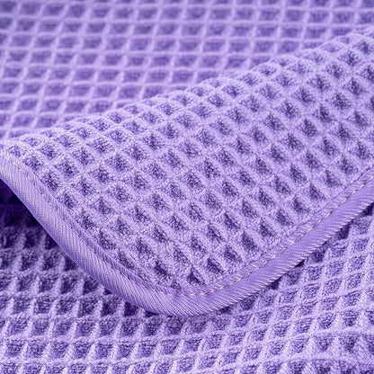POLYTE 430 GSM Microfiber Oversize Quick Dry Lint Free Bath Towel, 60 x 30 in, 4 Pack (Waffle Weave)