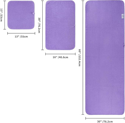 POLYTE 430 GSM Microfiber Quick Dry Lint Free Oversize Bath Towel Set, 6 Piece (Waffle Weave)