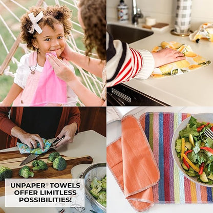 Marley's Monsters UNpaper Towels - 12 Count roll, Reusable Paper Towels Cotton, Tree Free (Volcano)
