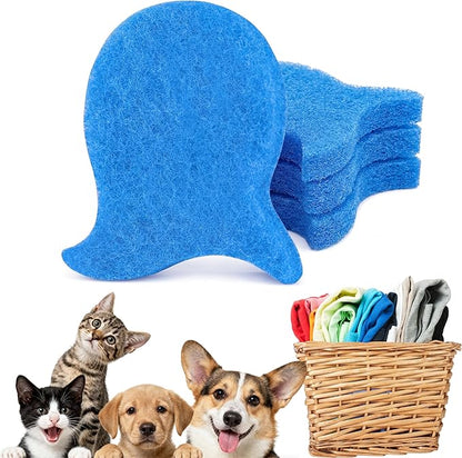 Pet Hair Remover for Laundry,Reusable Dog & Cat Hair Catcher for Washing Machine & Dryer,Effectively Removes Fur,Lint and Dander from Bedding,Clothes(4Pcs Blue)
