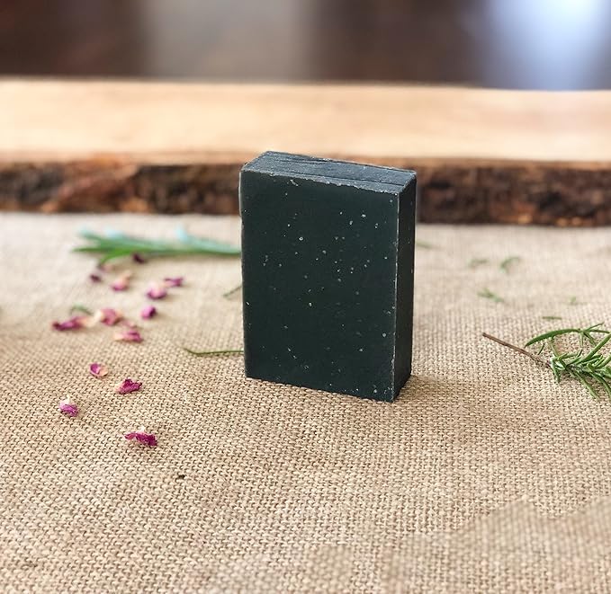Dead Sea Mud & Charcoal Soap - Natural and Organic Ingredients & 2 Pack Soap Bar Dish, Draining Dish - 100% Natural Poplar Wood, No Chemical Varnish